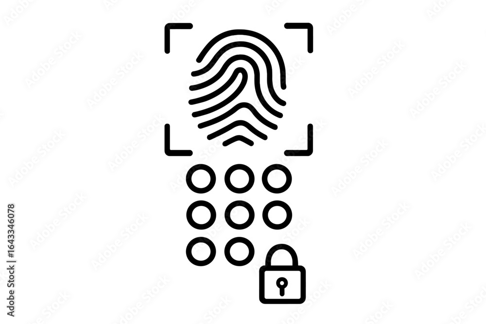 Poster secure authentication method with fingerprint scanner and numeric keypad for enhanced security measu