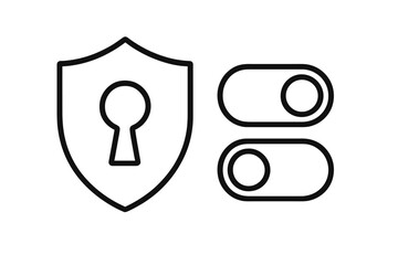 Security icons representing data protection and privacy settings in a digital environment