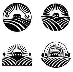 Minimalist Farmhouse Sunrise Logo Set