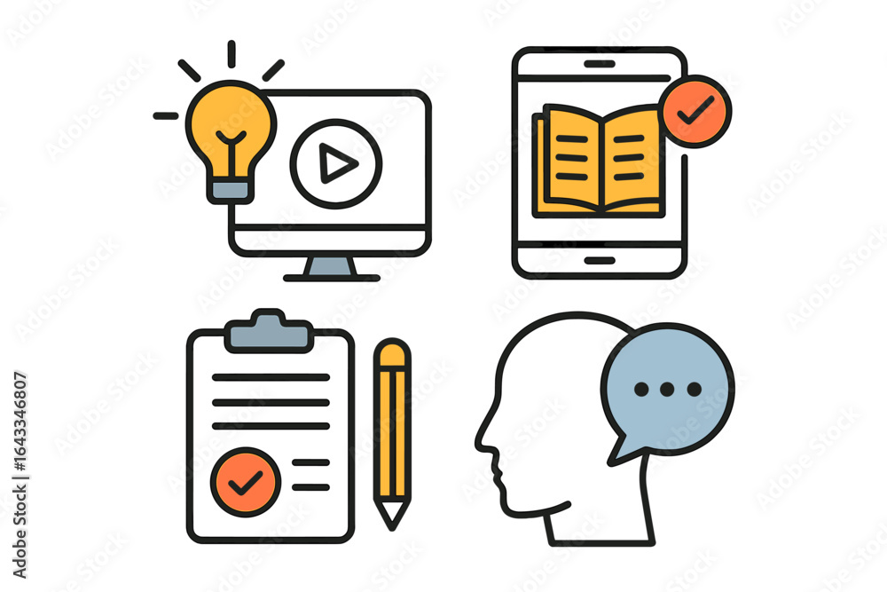 Poster visual representations of learning methods and tools for effective education and communication