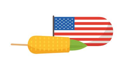 Celebrate american independence day with corn dog and usa flag for patriotic fourth of july party fun