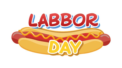 Celebrate labor day with delicious hot dog barbecue party and summer holiday vector illustration design