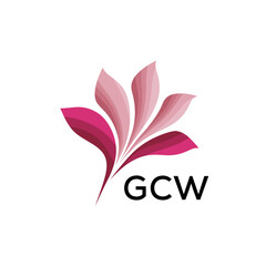 Obraz premium GCW Modern Floral Abstract Logo Design, GCW Later Logo, Creative Botanical Brand Identity 