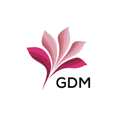Obraz premium GDM Modern Floral Abstract Logo Design, GDM Later Logo, Minimalist Nature Inspired Logo 