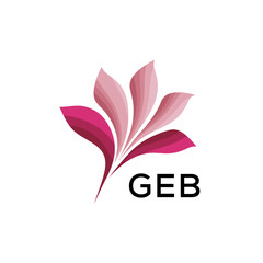 Obraz premium GEB Modern Floral Abstract Logo Design, GEB Later Logo, Minimalist Nature Inspired Logo 