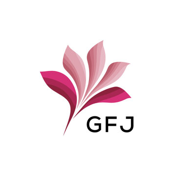 GFJ Modern Floral Abstract Logo Design, GFJ Later Logo, Creative Botanical Brand Identity
