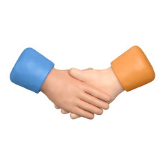 Business handshake icon png sticker, 3D clay texture design, transparent background