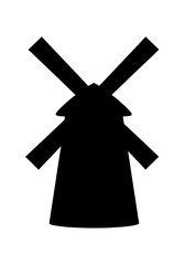 Fototapeta premium Windmill Silhouette PNG Cut Out.