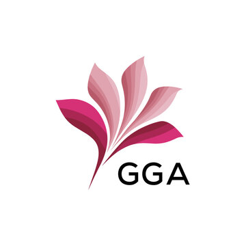 GGA Modern Floral Abstract Logo Design, GGA Later Logo, Creative Botanical Brand Identity
