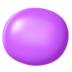 Obraz premium 3D Full stop png mark sticker, purple balloon texture, transparent background