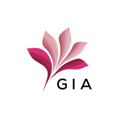 GIA Modern Floral Abstract Logo Design, GIA Later Logo, Creative Botanical Brand Identity
