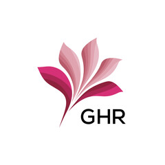 GHR Modern Floral Abstract Logo Design, GHR Later Logo, Creative Botanical Brand Identity
