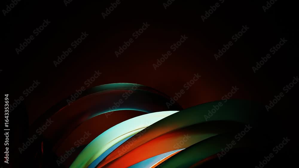 Poster futuristic abstract shapes transformation with gradient color. 3d rendering animation background
