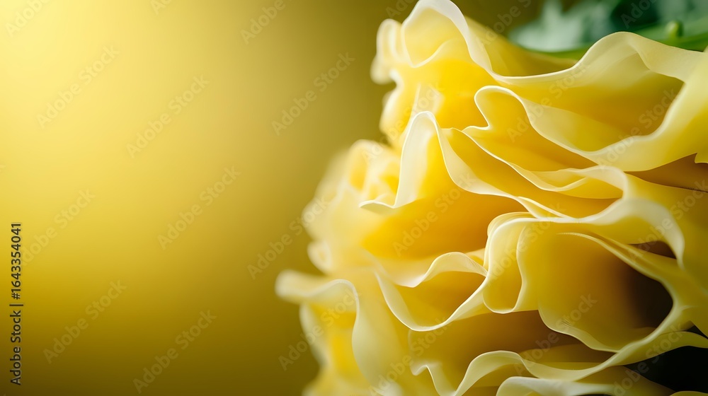 Poster delicate yellow rose petals in macro view showing soft curves and layers with dreamy bokeh backgroun