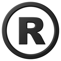 Black registered trademark png symbol 3D, transparent background