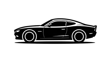 Sleek black sports coupe silhouette showcases modern automotive design and powerful performance.