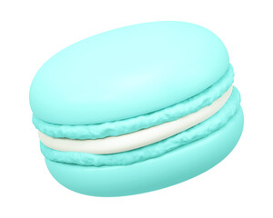 PNG 3D blue macaron, element illustration, transparent background