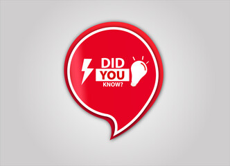 Did You Know  Banner red flat sale webbanner and poster creative design