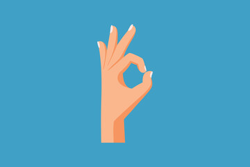 Hand gestures are ok. Hand gesture Concept. Colored flat vector illustration isolated