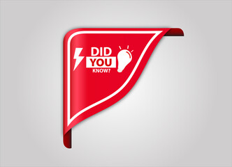 Did You Know  Banner red flat sale webbanner and poster creative design