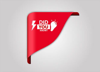 Did You Know  Banner red flat sale webbanner and poster creative design
