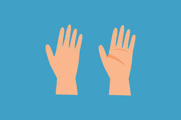 Open hand gesture. Hand gesture Concept. Colored flat vector illustration isolated