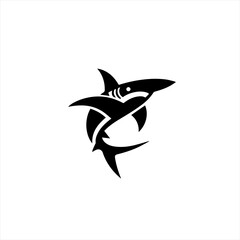 Fototapeta premium Tribal shark silhouette tattoo design