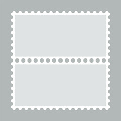 Two Grey Perforated Rectangle Postage Stamps