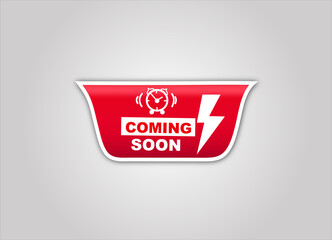 Coming Soon Banner red flat sale webbanner and poster creative design