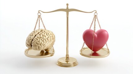 Gold scales with brain and heart