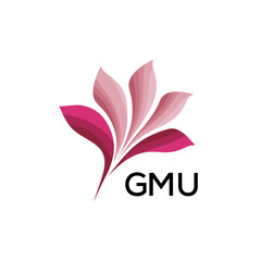 GMU Modern Floral Abstract Logo Design, GMU Later Logo, Creative Botanical Brand Identity
