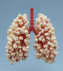 Realistic Popcorn Lungs Illustrating Vaping Damage