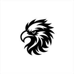 Obraz premium Stylized black and white eagle head logo design