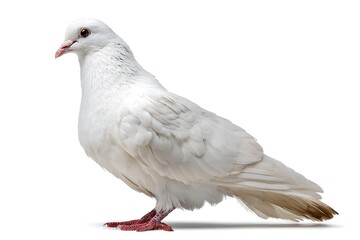 Fototapeta premium Isolated dove in white on minimalist background 
