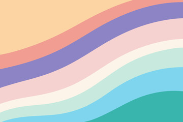 Obraz premium Vibrant vector art featuring a colorful, wavy rainbow pattern, perfect as a modern abstract background, wallpaper, or banner design
