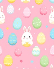 Easter rabbit and egg pattern design