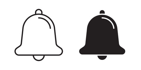 Notification Icon Vector and illustration. Notification bell icon for incoming inbox message. Vector ringing bell and notification number sign for alarm clock and smartphone application alert