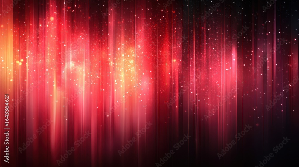 Poster elegant red and gold abstract background with sparkling particles