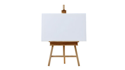 wooden easel with blank canvas isolated on white