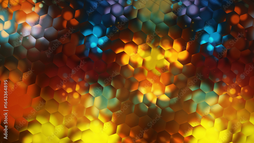 Poster moving colorful circles mosaic. small mosaic flickering in bright background. stylized pattern creat