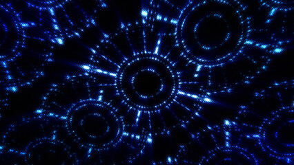 Obraz premium 4k creative neon round lines design texture pattern abstract wallpaper live performance concert disco element computer graphic design led wall stage technology abstract seamless background