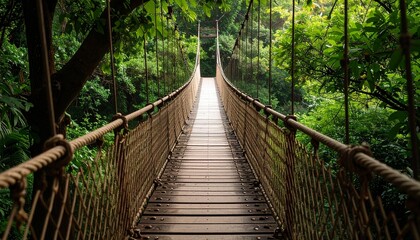 wooden bridge in the forest