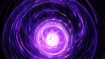 4k animated fractal rendered purple abstract spirals on black background