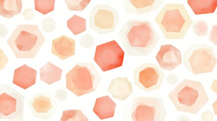 Fototapeta premium Watercolor Hexagons Seamless Pattern in Soft Pastel Colors Palette