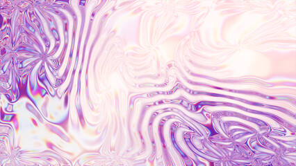 Fototapeta premium 4K gradient purple and white glass waves pattern, motion abstract trendy colorful fluid abstraction flow. Beautiful gradient texture.