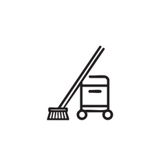 Fototapeta premium A simple icon of a broom and a cleaning bucket.