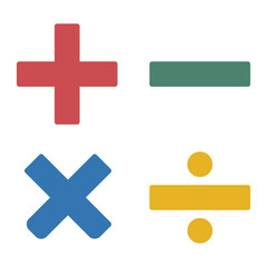 Mathematic symbols icon png, transparent background