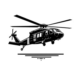 Rescue Helicopter Silhouette Illustration
