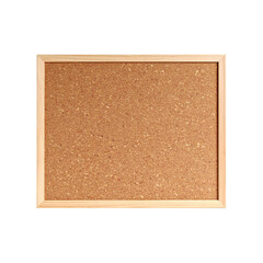 Fototapeta premium Bullet board with natural cork surface in a wooden frame, ideal for organizing notes and displaying photos in a home or office setting