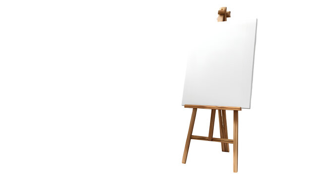 wooden easel with blank canvas